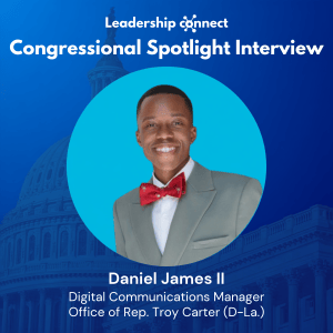 Spotlight Interview headshot with Daniel James II, digital communications manager for Rep. Troy Carter (D-La.).